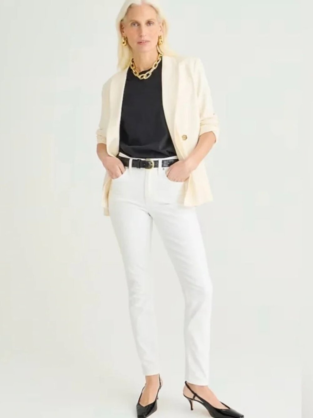 J. Crew 9” Toothpick Jean in White Wash - size 26p